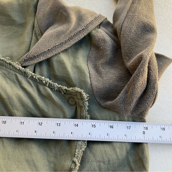 Free People Over Size Asymmetrical Olive Green Snap Hoodie Women Size Sm… - Picture 7 of 10